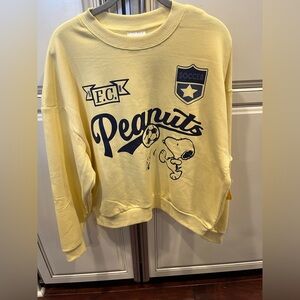 Peanuts Snoopy and Friends Yellow Soccer Graphic Sweatshirt